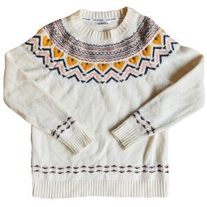 Kari Traa White Nordic Inspired Wool Sweater